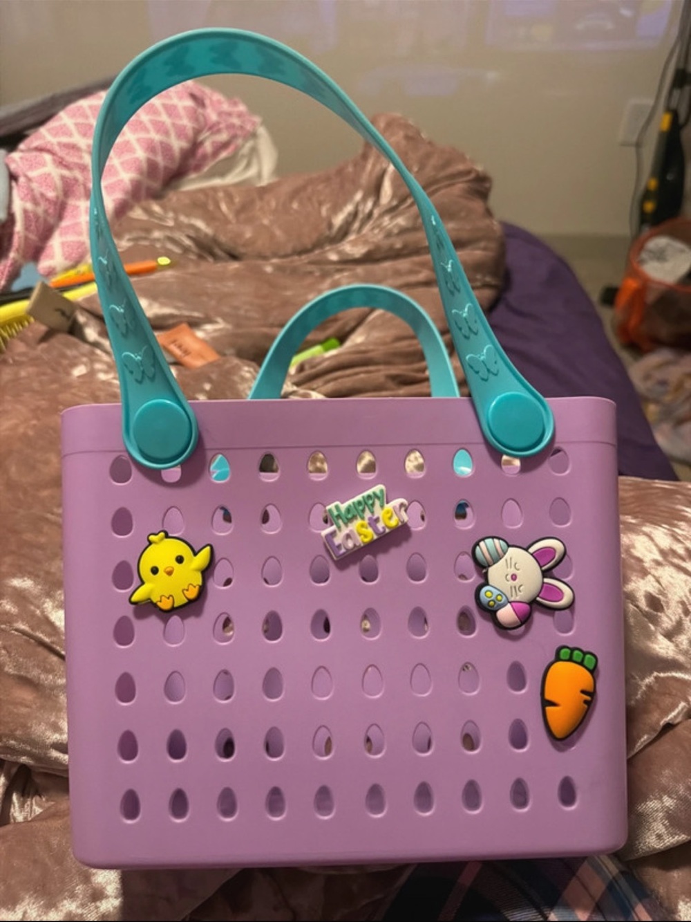 tote bag with removable charms